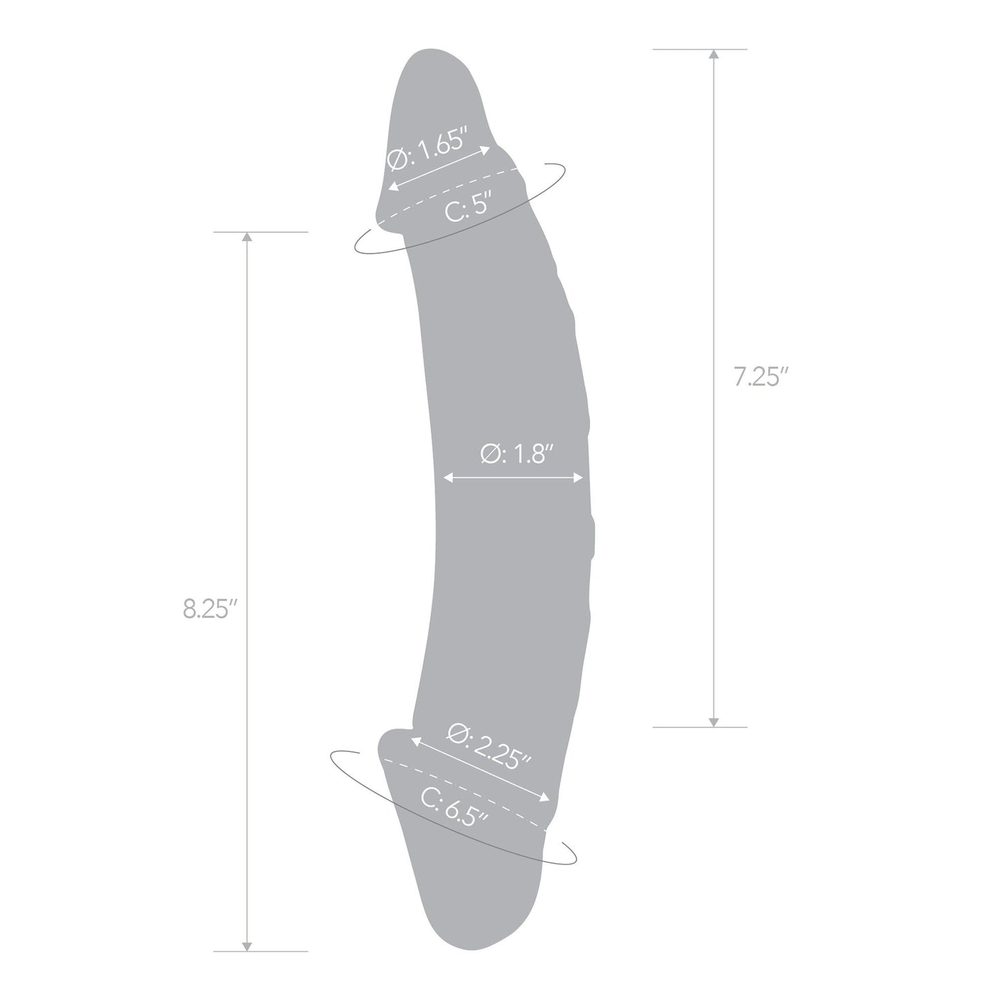 Clear Realistic Vein Glass Double Dildo 10.5"