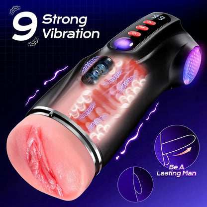 Realistic Male Blowjob Stroker with APP Control and 3 Interchangeable Channels