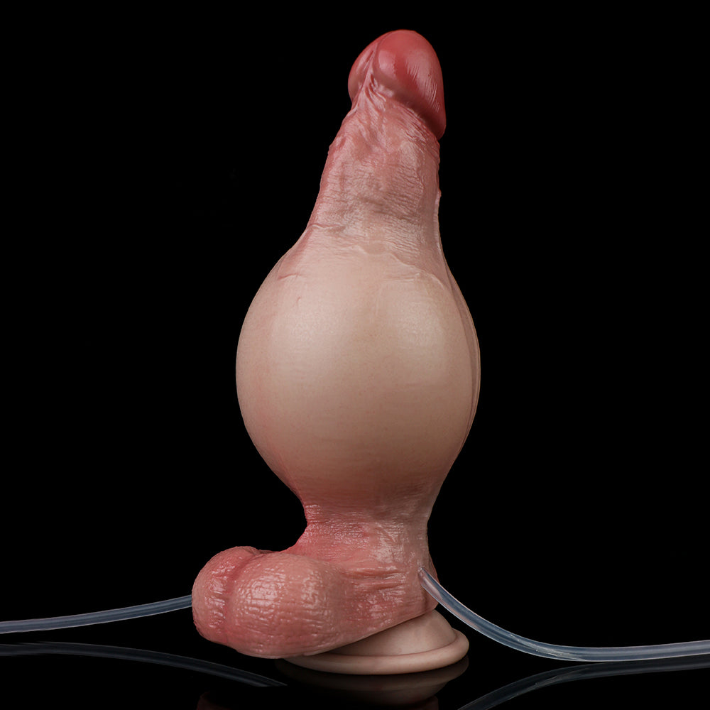 Realistic Dildo Anal Butt Plug - Inflatable Ejaculating Silicone Dildos Prostate Massager