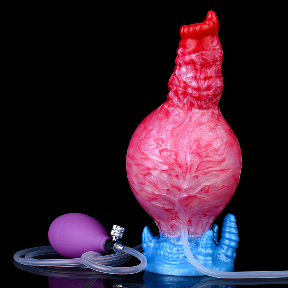 Ejaculating Dog Dildo Anal Butt Plug - Inflatable Anal Dildos Silicone Vaginal Masturbation Sex Toys