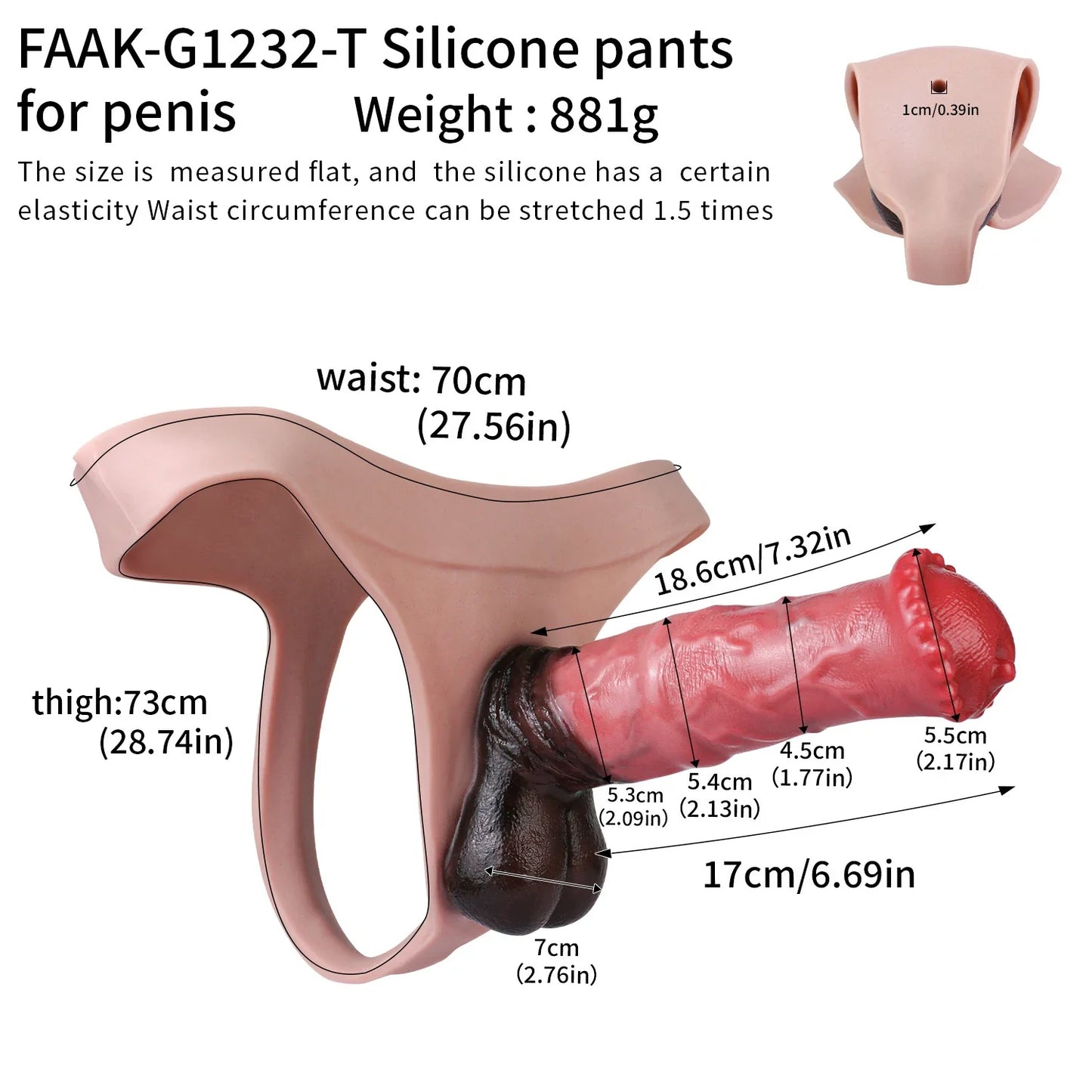 Vibrating Real Touch Wearable Silicone Harness Briefs