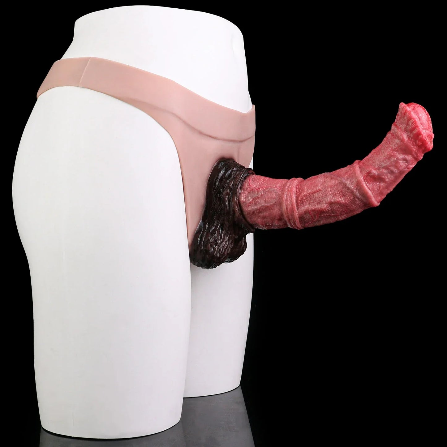 Vibrating Real Touch Wearable Silicone Harness Briefs