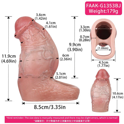 Girthy Design Cock Sleeve - Real Veiny Texture
