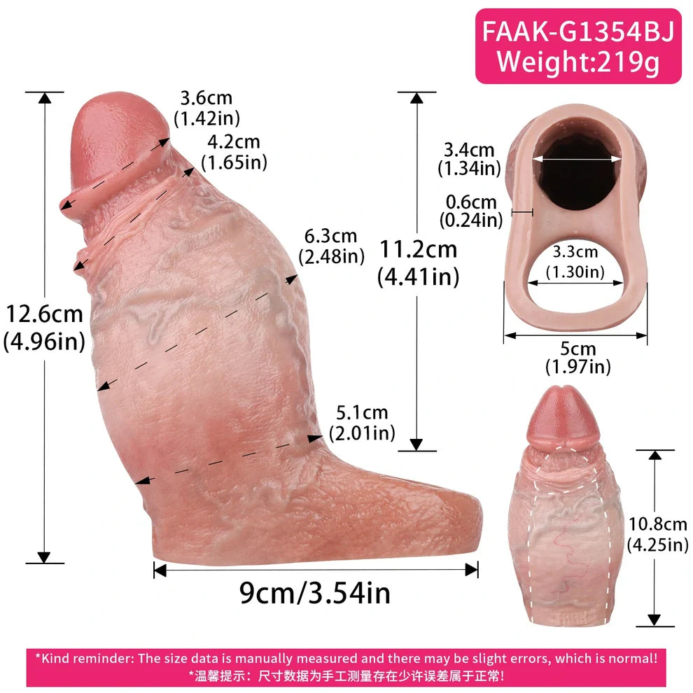 Girthy Design Cock Sleeve - Real Veiny Texture