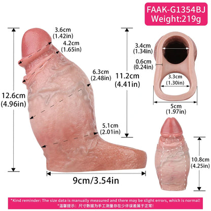 Girthy Design Cock Sleeve - Real Veiny Texture