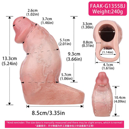 Girthy Design Cock Sleeve - Real Veiny Texture