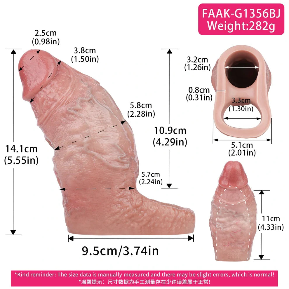 Girthy Design Cock Sleeve - Real Veiny Texture