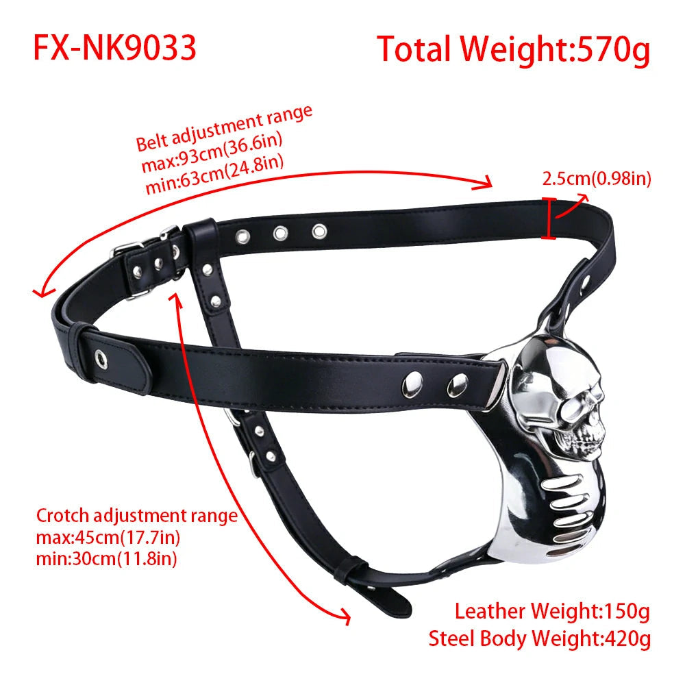 Lock Desire: Iron Skeleton & Cyber Shield Male Chastity Cages