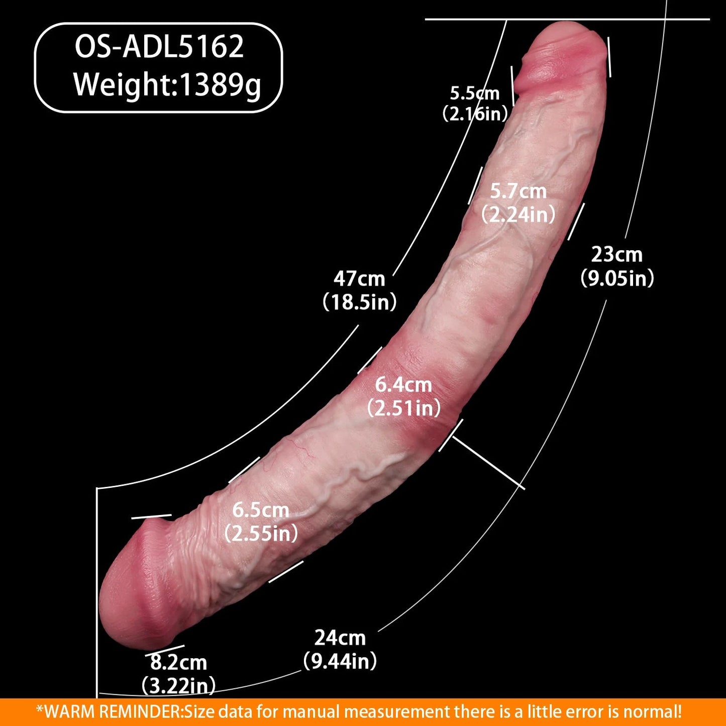 Realistic double-ended dildo with veining