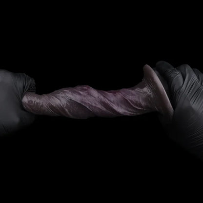 Black Realistic Silicone Dildo – Ebony Style with Skin Texture & Suction Cup