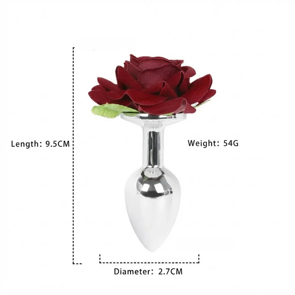 Anesidora Aluminum Rose Butt Plug & Clamps Teasing Set