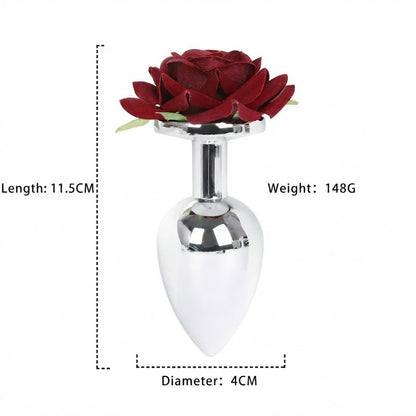 Anesidora Aluminum Rose Butt Plug & Clamps Teasing Set