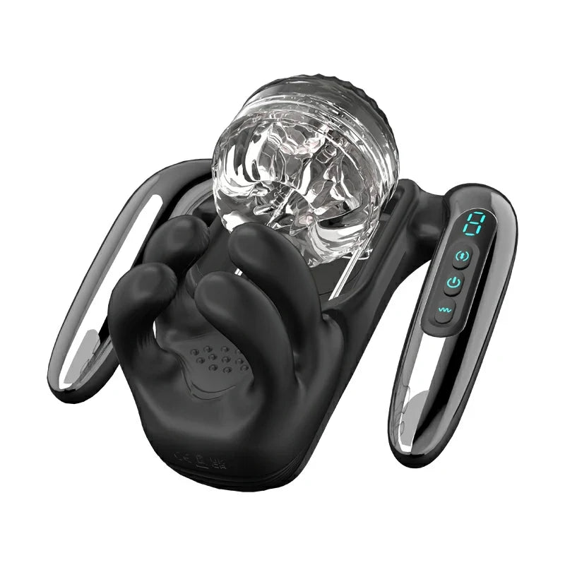 Automatic Telescoping Male Masturbator with Testicle Massager
