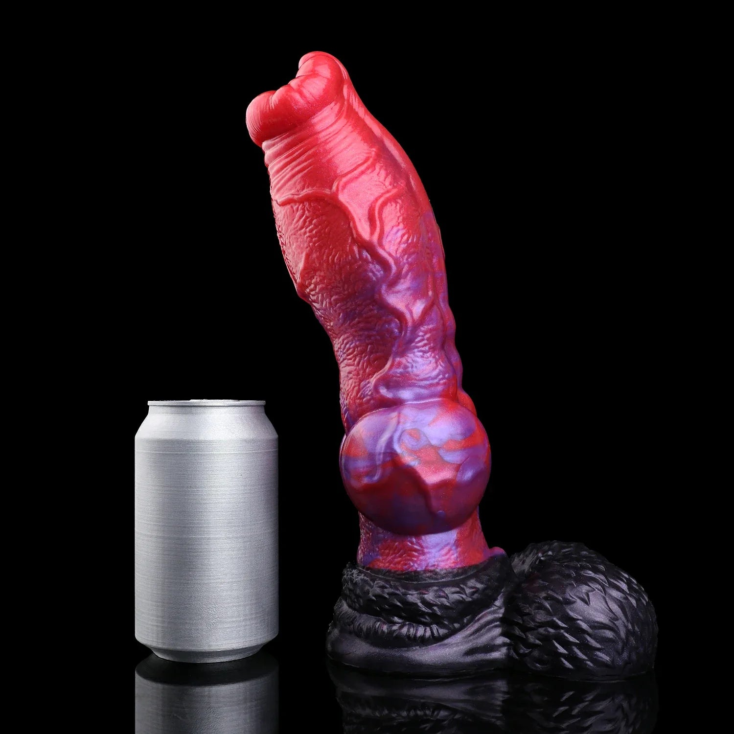Crimson Abyss Canine Fantasy Knot Dildo with Testicles