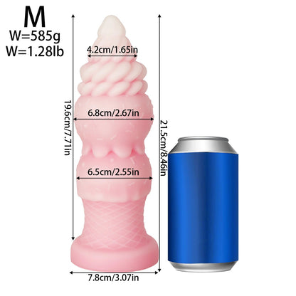 Ice Cream Swirl Liquid Silicone Anal Dildo
