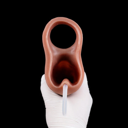 2-in-1 Ejaculating Dildo & Penis Extension Sleeve