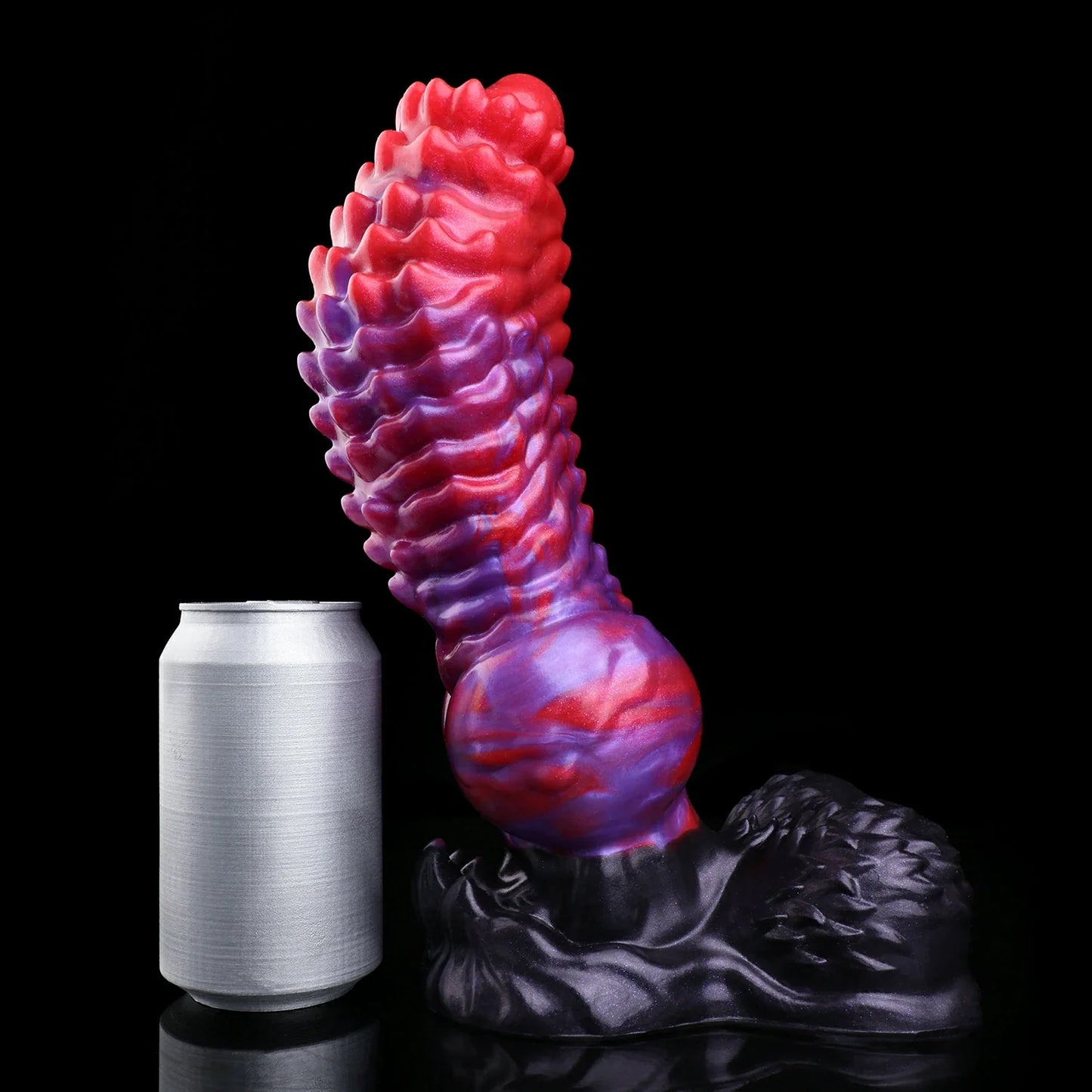 Crimson Abyss Canine Fantasy Knot Dildo with Testicles