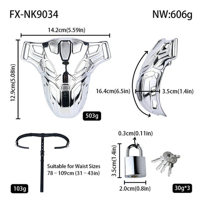 Lock Desire: Iron Skeleton & Cyber Shield Male Chastity Cages