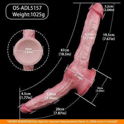 Realistic Double-Ended Dildo With Suction Cup And Veining