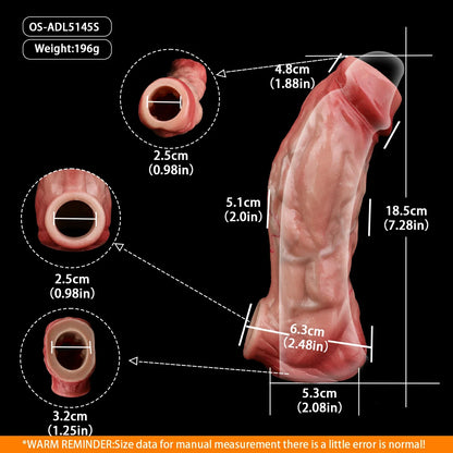 Skin-Soft Realistic Penile Extender Sleeve - 5 Design Options in Long & Short