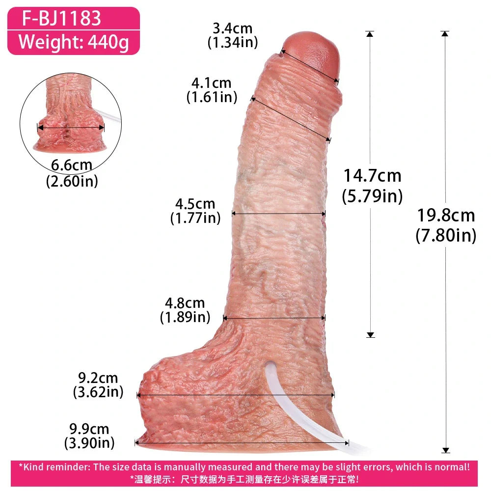 Squirting Realistic Dildo with Ejaculation System & Suction Base