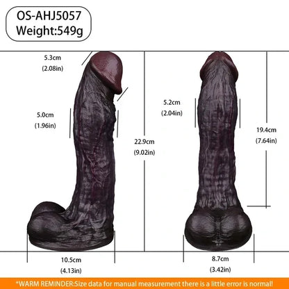 Black Realistic Silicone Dildo – Ebony Style with Skin Texture & Suction Cup