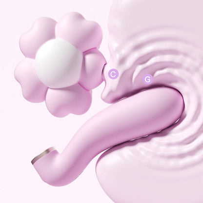 ZEMALIA Flower Clock 2-in-1 Sucking & Thrusting Vibrator Set