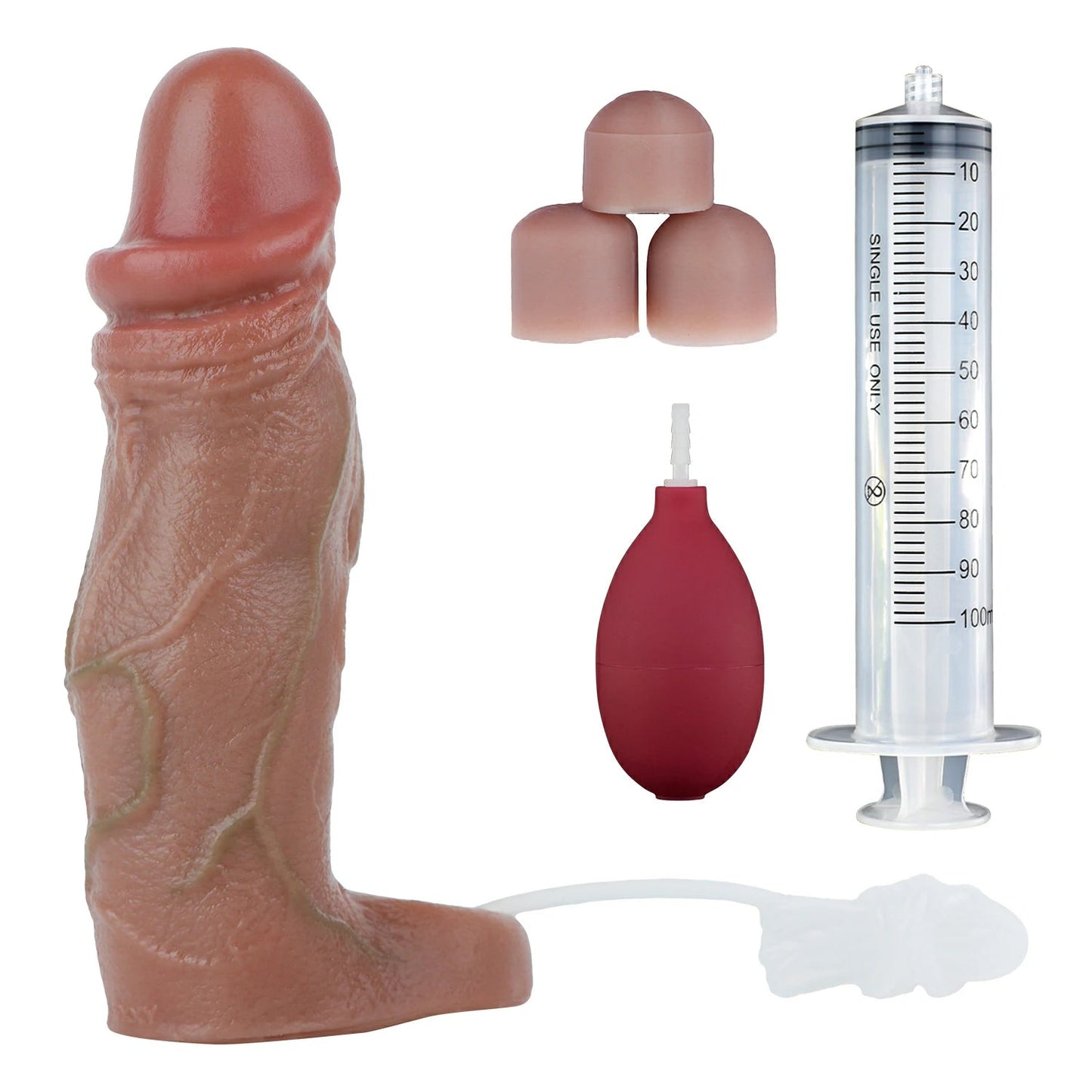 2-in-1 Ejaculating Dildo & Penis Extension Sleeve