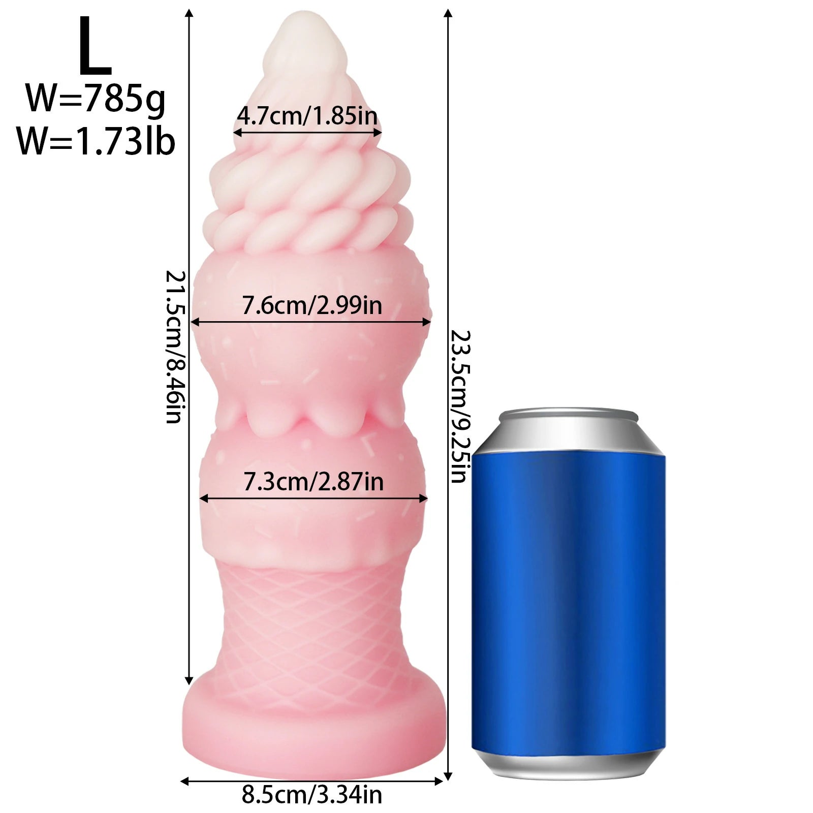 Ice Cream Swirl Liquid Silicone Anal Dildo