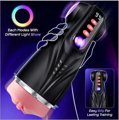 Realistic Male Blowjob Stroker with APP Control and 3 Interchangeable Channels