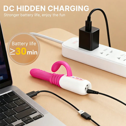Hands-free electric telescopic dildo machine with suction cup