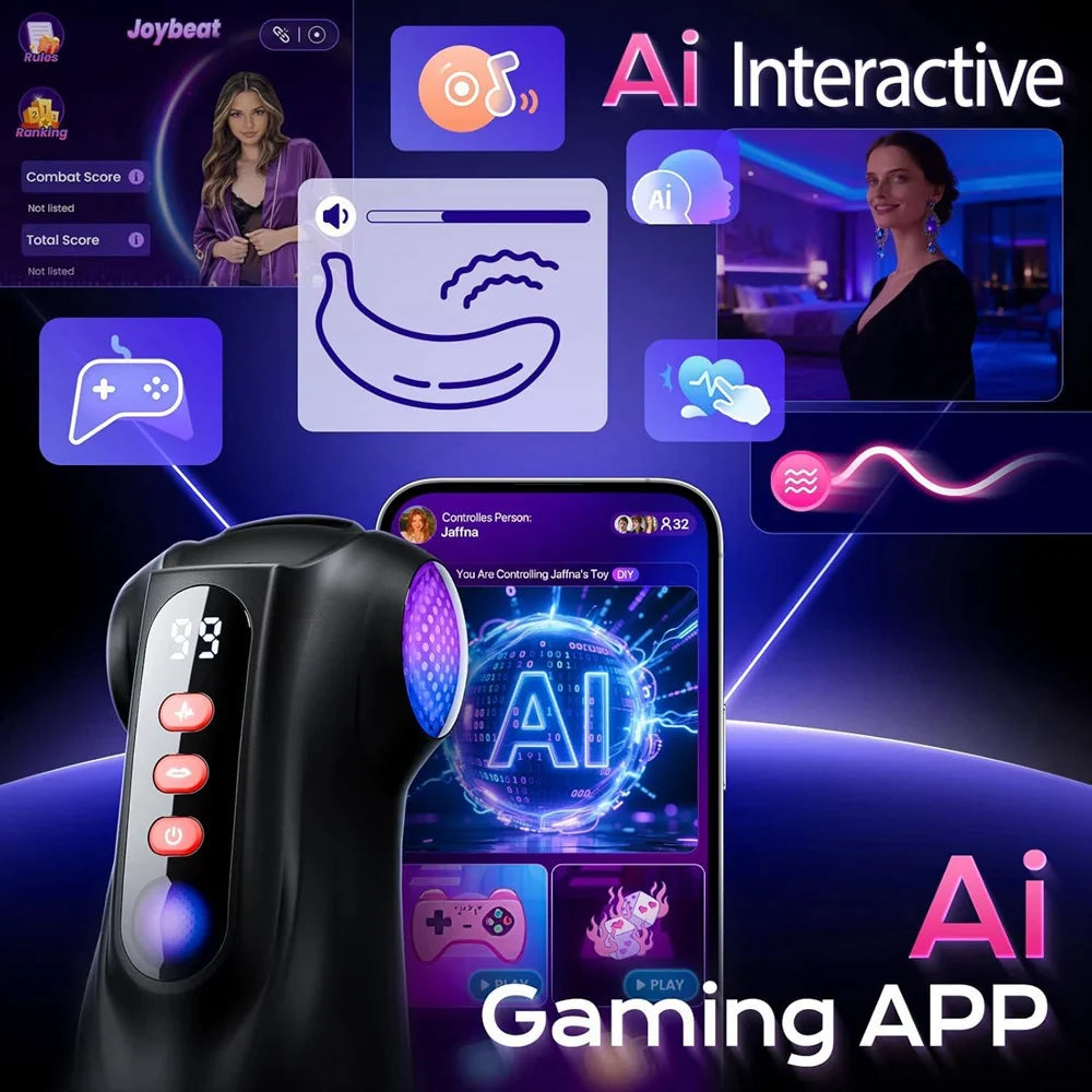 Realistic Male Blowjob Stroker with APP Control and 3 Interchangeable Channels