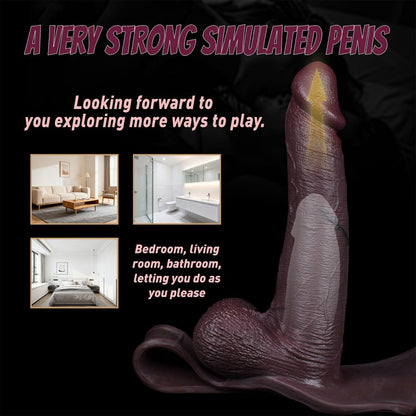 10 inch Hollow Dildo Sheath Underwear - Realistic Black Penis Sleeve Extender Silicone Pants
