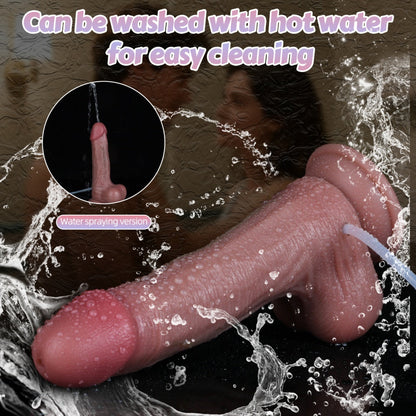 Squirting Dildo 8.46 Inch – Dual-Layer Skin-Sliding Realistic Strap-On | Domlust