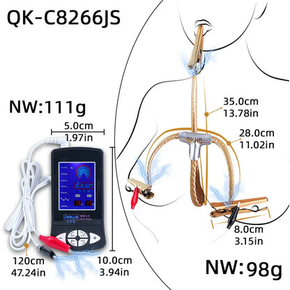 QKKQ E-Stim Controller Nipple & Tongue Clamps Kit