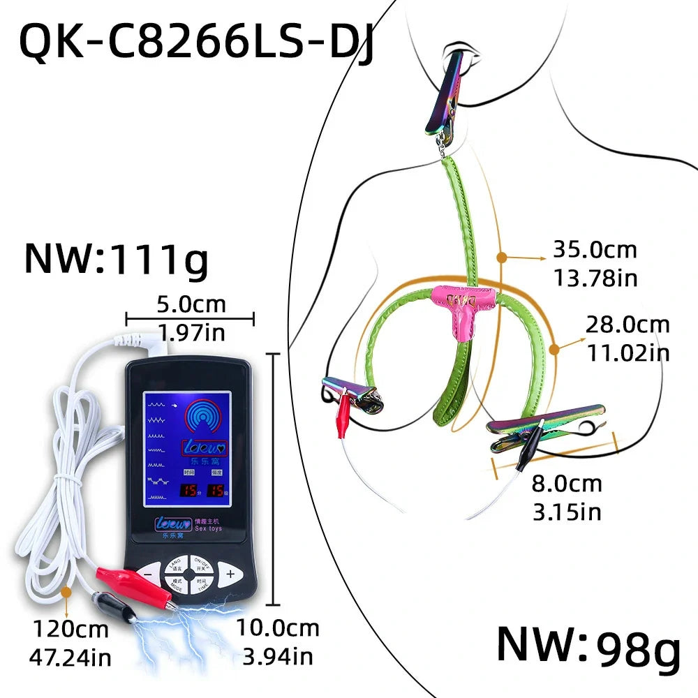 QKKQ E-Stim Controller Nipple & Tongue Clamps Kit