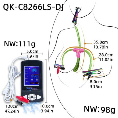 QKKQ E-Stim Controller Nipple & Tongue Clamps Kit