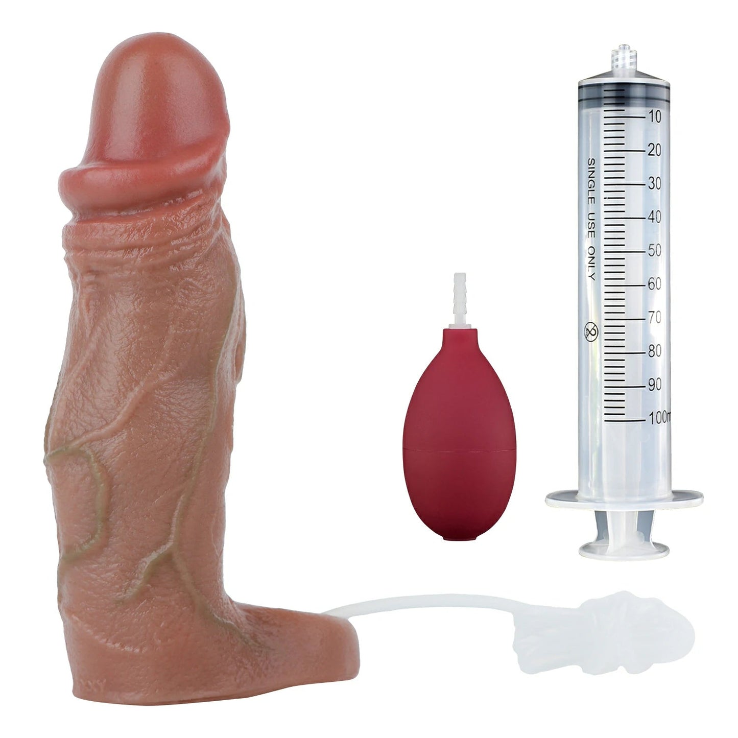 2-in-1 Ejaculating Dildo & Penis Extension Sleeve