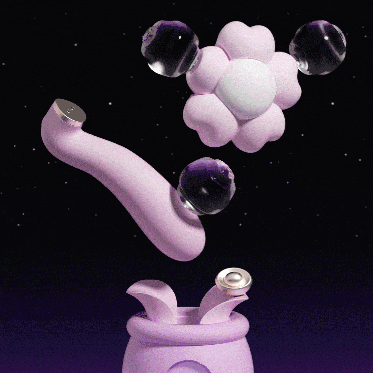 ZEMALIA Flower Clock 2-in-1 Sucking & Thrusting Vibrator Set