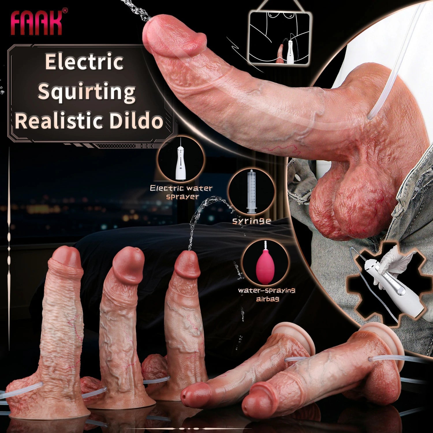 Squirting Realistic Dildo with Ejaculation System & Suction Base