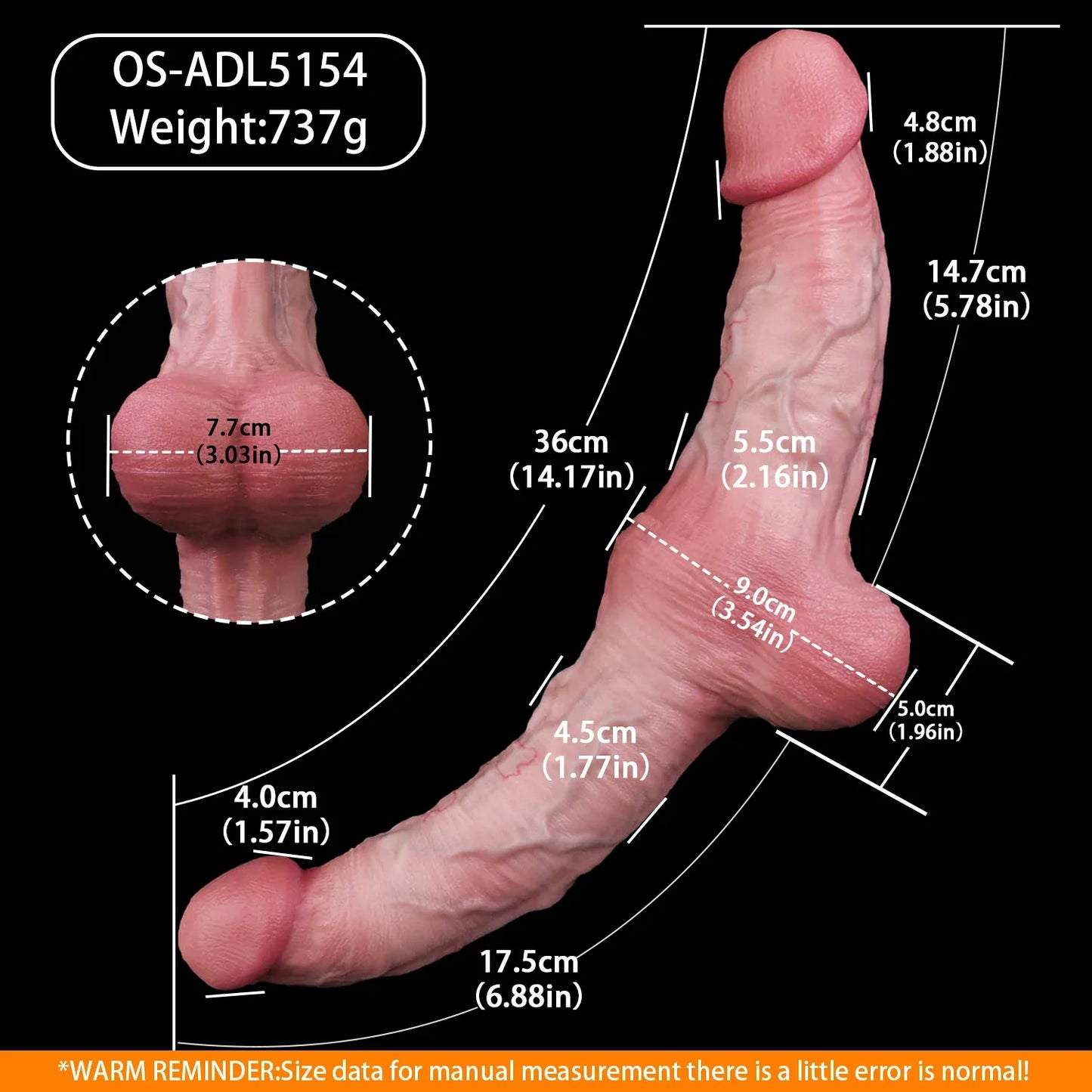ANESIDORA  Realistic Flexible Double-Ended Dildo
