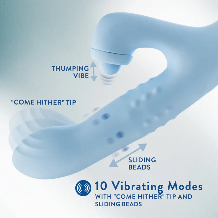 Blue G-Spot Clitoral Dual Stimulation Rabbit Vibrator 9.25 Inches