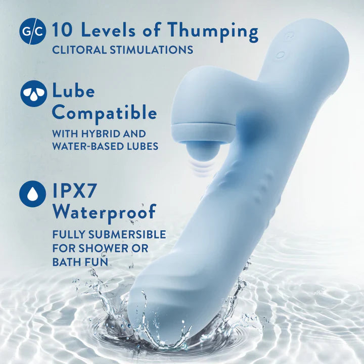 Blue G-Spot Clitoral Dual Stimulation Rabbit Vibrator 9.25 Inches