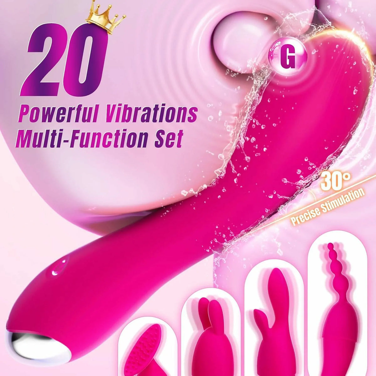 Crescent Moon – Vibrator with 4 Interchangeable Heads