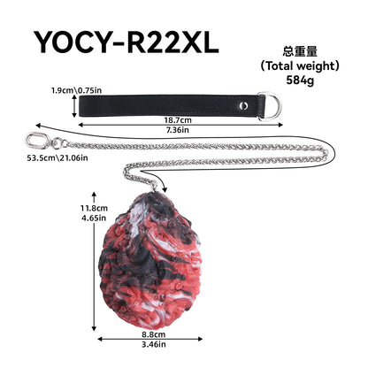Crimson Abyss Egg – Chained Silicone Anal Plug