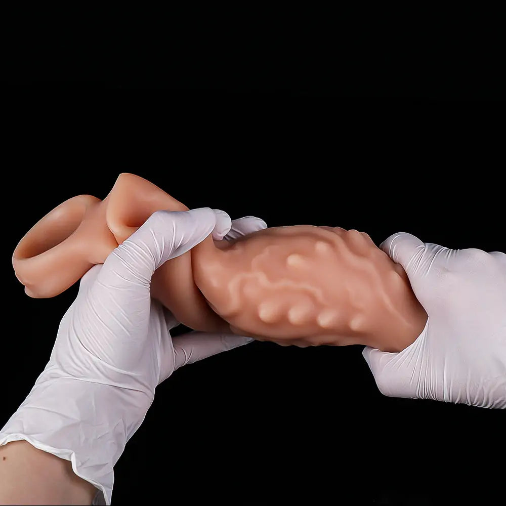 Curved Silicone Bumpy Vibrating Penis Sleeve