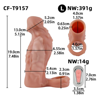 Curved Silicone Bumpy Vibrating Penis Sleeve