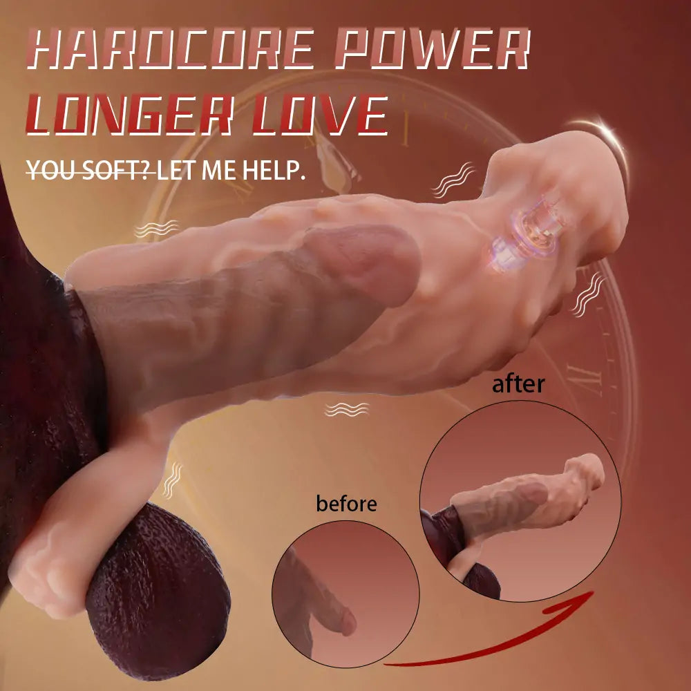 Curved Silicone Bumpy Vibrating Penis Sleeve