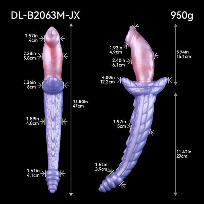 Rattletail Kane – Double-Ended Dragon Dildo with Insertable Vibrator