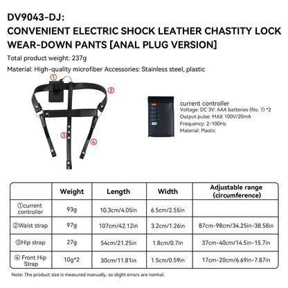 Adjustable Electric Shock Anal Plug Chastity Belt